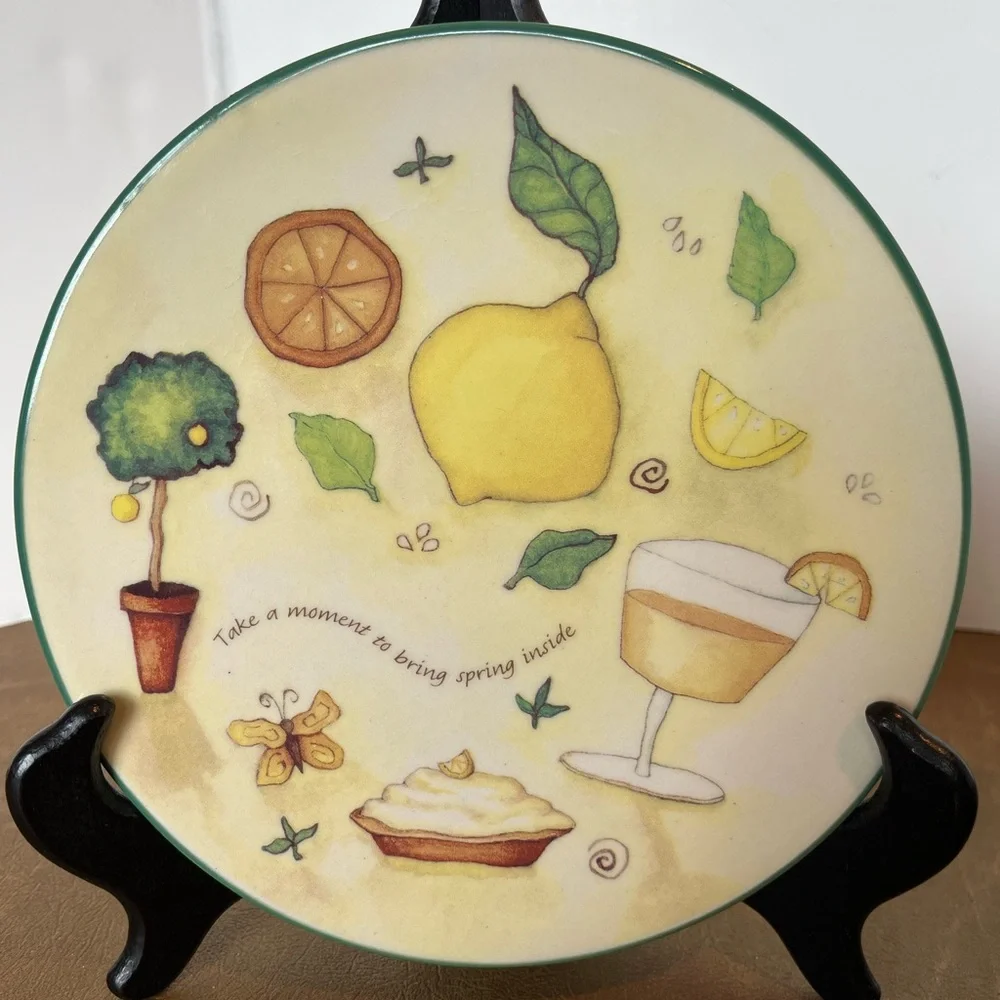 Russ Yellow and Blue Springtime Plates - Picture 2 of 9